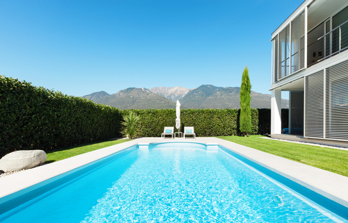 swimming pool in a modern home.